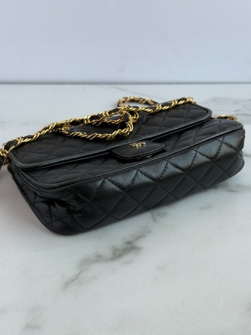 Vintage Jay Herbert NY Black Quilted Leather Flap Bag with Tassel - Picture 12 of 14